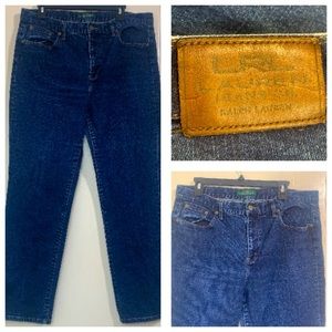 LRL RALPH LAUREN Jeans Blue Denim Straight Leg Mid-Rise Jeans Size 16.